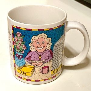 1992 Vintage Bob Siemon Designs Christian Bible Verse Office Humor Coffee Mug